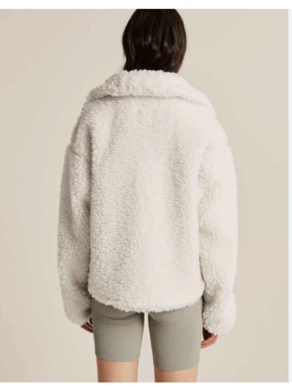 Abercrombie & Fitch White Sherpa Fleece Utility Jacket XS - Picture 8 of 12